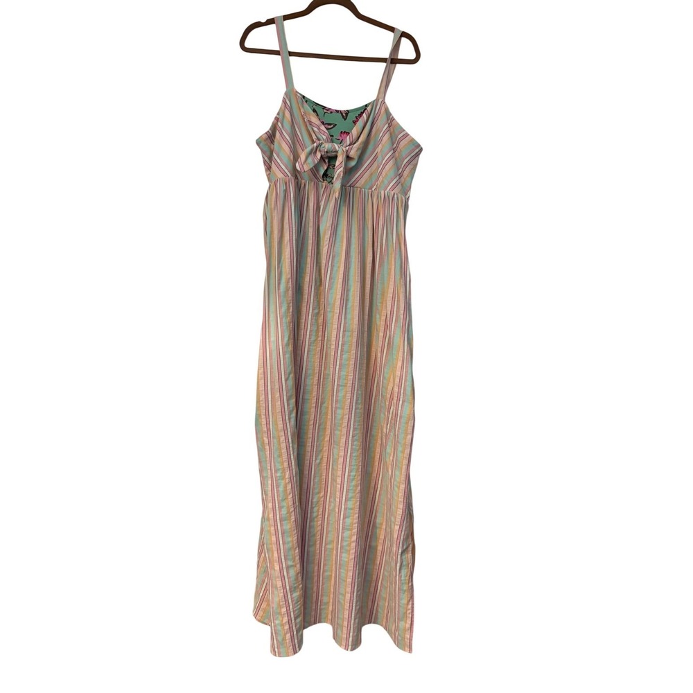 Matilda Jane No Baggage Maxi Dress Pastel Stripe Floral XXL 25639D New